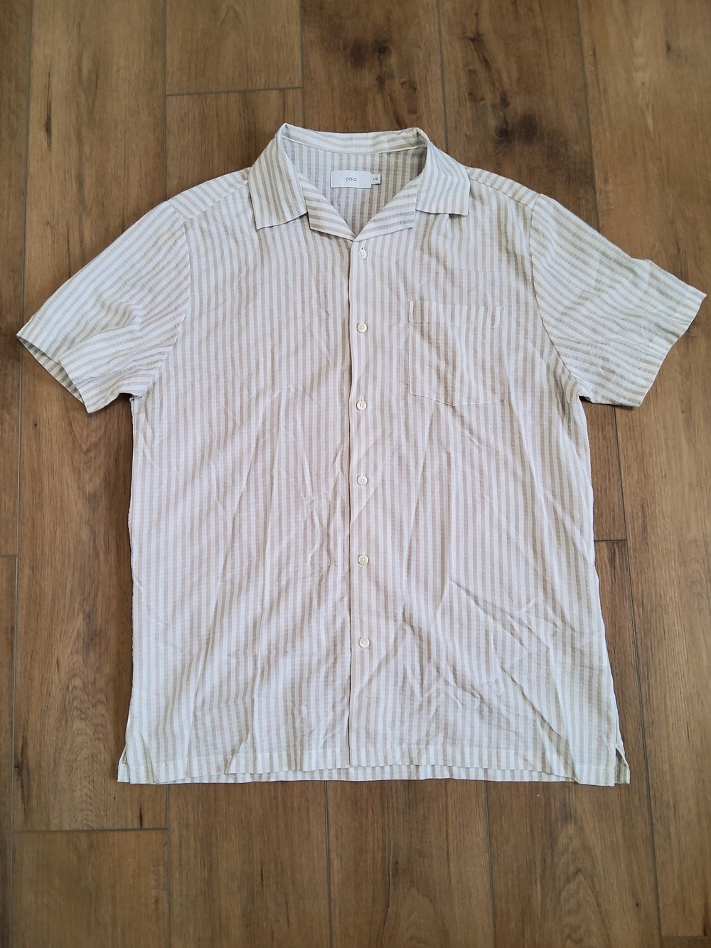 Onia Short-Sleeve Striped Seersucker Button-Up Casual Shirt